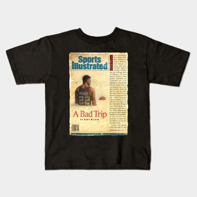 COVER SPORT - SPORT ILLUSTRATED - GARY MCLAIN A BAD TRIP Kids T-Shirt by FALORI